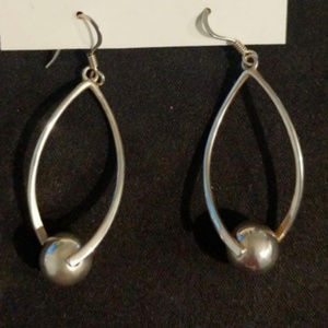 Sterling Silver 925 dangle earrings, silver ball